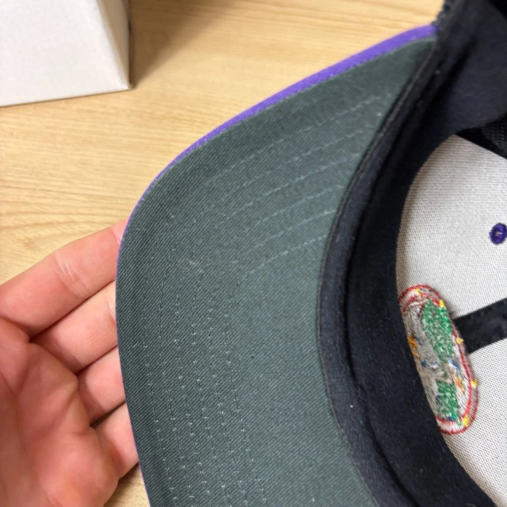 Everglades Isle Hat Cap Snap Back Purple Black Adjustable Mens